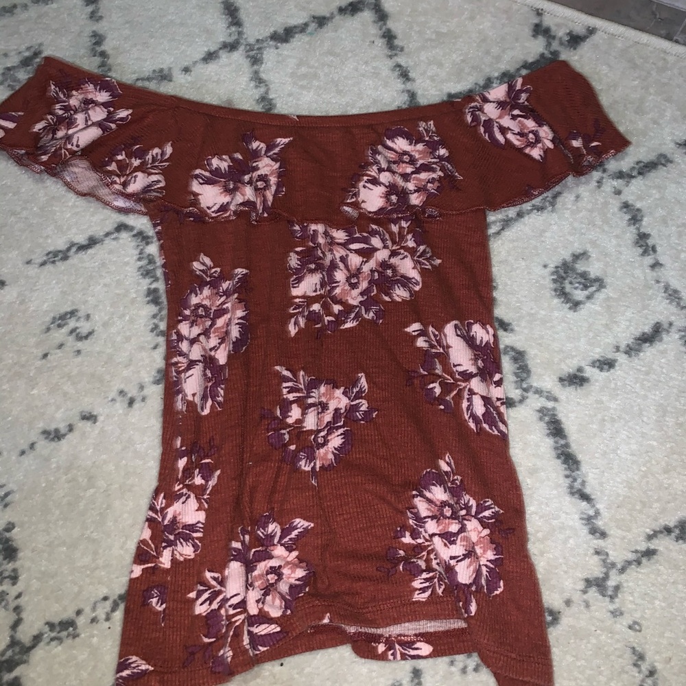 Aeropostale ribbed off the shoulder top